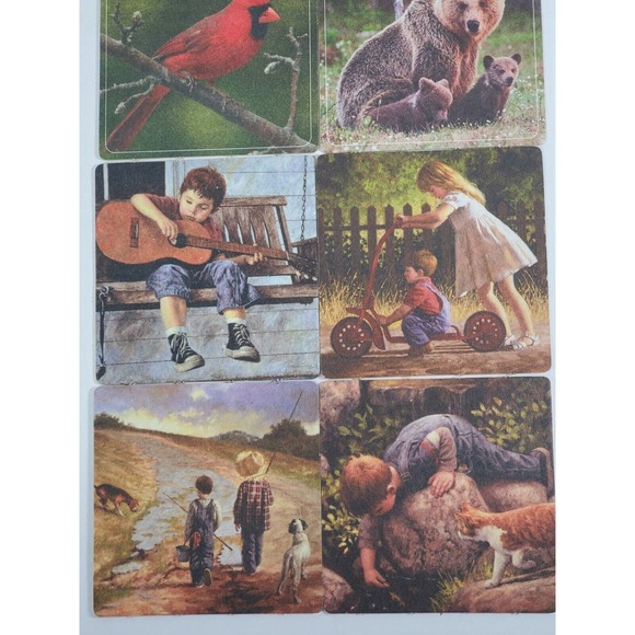 Double sided vintage paper coasters lot of 8 - Picture 3 of 6